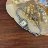 MH670-5 Dainty White Square Dial Silver Zircon Bracelet Watch for Women