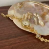 MH702-5 Elegant Gold Floral Crystal Bracelet White Dial Watch for Women