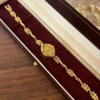 MH705-1 Classic Gold Marquise Floral Bracelet Rhinestone Watch for Women