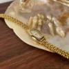Classic Irregular-Shaped Gold Dial Bracelet Watch for Women