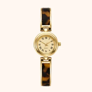 Untitled design (1) MoHerWatch Elegant Gold Round Gold Dial Tortoiseshell Bracelet Watch for Women