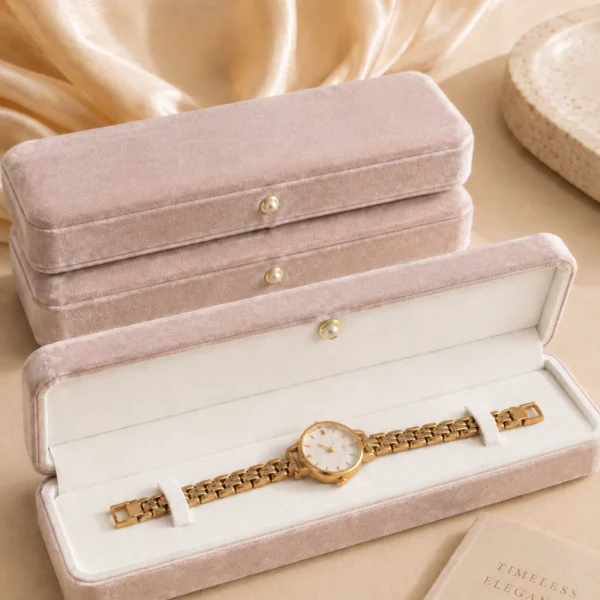 ab063684acaebcb4a3a875a75f56dcc5 Elegant Pink/Blue/Green/Purple Velvet Pearl Jewelry Gift Box