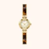 MoHerWatch Elegant Gold Round White Dial Tortoiseshell Bracelet Watch for Women