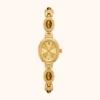 mh-b13 MoHerWatch Elegant Gold Oval Gold Dial Gemstone Bracelet Watch for Women