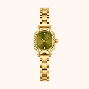 mh-b19 MoHerWatch Elegant Gold Octagonal Green Dial Bracelet Watch for Women