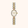 mh-b20 MoHerWatch Dainty Small Oval Dial Two-Tone Bracelet Watch for Women