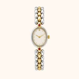 mh-b20 MoHerWatch Dainty Small Oval Dial Two-Tone Bracelet Watch for Women