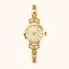 MoHer Watch Beige Small Face Gold Slim Chain Bracelet Watch for Women