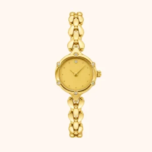 MoHerWatch Elegant Gold Oval Link Bracelet Round Dial Watch for Women