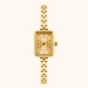 mh-b27 MoHerWatch Elegant Gold Rectangular Gold Dial Bracelet Watch for Women