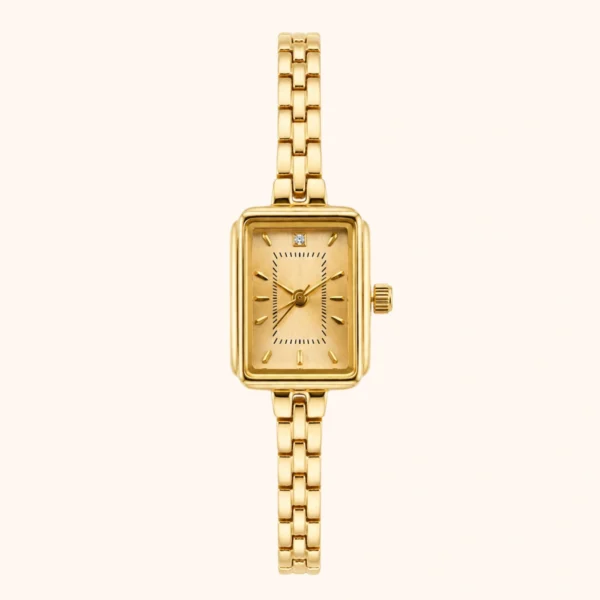 MoHerWatch Elegant Gold Rectangular Gold Dial Bracelet Watch for Women