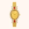 MoHer Elegant Gold Watch Marquise Rhinestone Bracelet Watch for Women