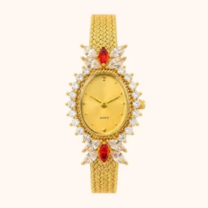 mh-b29 MoHer Elegant Gold Watch Marquise Rhinestone Bracelet Watch for Women