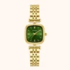 MoHer Watch Gold Square Dark Green Dial Bracelet Watch for Women