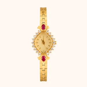 Elegant Gold Marquise Rhinestone Bracelet Watch for Women
