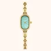 MoHer Watch Mint Mother of Pearl Dial Gold Oval Bracelet Watch for Women