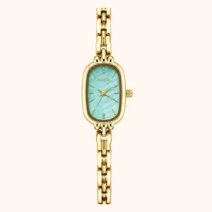 MoHer Watch Mint Mother of Pearl Dial Gold Oval Bracelet Watch for Women