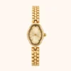 Classic Irregular-Shaped Gold Dial Bracelet Watch for Women