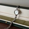 Elegant Silver Leaf Link Bracelet Round Dial Watch for Women
