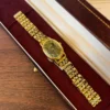 Vintage Green Oval Dial Gold Bracelet Watch for Women