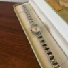 Classic Cream Round Dial Silver Link Bracelet Watch for Women