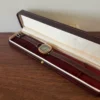 Vintage Green Rounded Square Dial Brown Strap Watch for Women