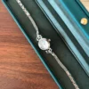Classic Silver Round Dial Braided Bracelet Watch for Women