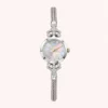 Classic Silver Round Dial Braided Bracelet Watch for Women