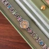 Classic Multicolor Accent Round Dial Silver Bracelet Watch for Women