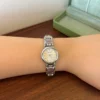 Classic Multicolor Accent Round Dial Silver Bracelet Watch for Women