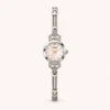 Elegant Pink Round Dial Slim Silver Bracelet Watch for Women