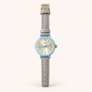 770-main Classic Blue Round Dial Grey Strap Watch for Women