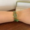 Classic Green Round Dial Green Strap Watch for Women
