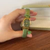 Classic Green Round Dial Green Strap Watch for Women
