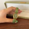 Classic Green Round Dial Green Strap Watch for Women