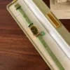 Classic Green Round Dial Green Strap Watch for Women