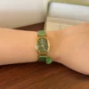 Classic Green Round Dial Green Strap Watch for Women