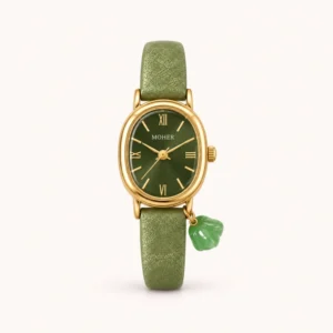 771-main Classic Green Round Dial Green Strap Watch for Women