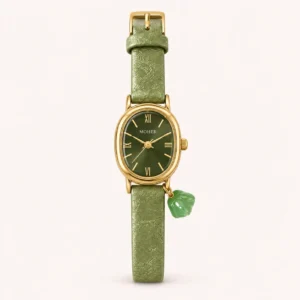 771-main Classic Green Round Dial Green Strap Watch for Women