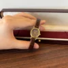 Classic Brown Round Dial Slim Brown Strap Watch for Women