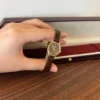 Classic Brown Round Dial Slim Brown Strap Watch for Women
