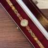 Elegant Multicolor Oval Accent Gold Bracelet Watch for Women