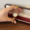 Elegant Multicolor Oval Accent Gold Bracelet Watch for Women