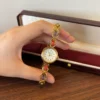 Elegant Multicolor Oval Accent Gold Bracelet Watch for Women