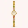 Elegant Multicolor Oval Accent Gold Bracelet Watch for Women