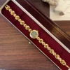 Classic Blue Round Dial Gold Disc Link Bracelet Watch for Women