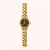 Classic Brown Round Dial Gold Woven Bracelet Watch for Women