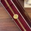 Classic Gold Cushion Dial Open Link Bracelet Watch for Women