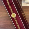 Classic Gold Cushion Dial Open Link Bracelet Watch for Women