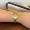 Classic Gold Cushion Dial Open Link Bracelet Watch for Women
